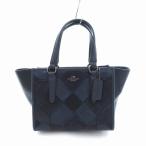 コーチ COACH 美品 G1573 36535 ハンドバッグ ショルダー 2WAY パッチワーク 紺 ネイビー /UO レディース