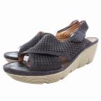 ショッピングウエッジソール クラークス clarks クラリーヌアワード Clarene AWARD メッシュサンダル ウエッジソール 24cm 黒 ブラック /GV レディース