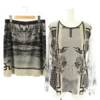 ショッピングヴィヴィアン ヴィヴィアンタム VIVIENNE TAM パワーネット ドラゴン スカート トップス セットアップ カットソー 長袖 台形 総柄 2 グレー マルチカラー