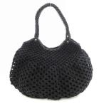 ヘレンカミンスキー HELEN KAMINSKI ハンドバッグ ラフィア レザートリム 黒 ブラック /UO レディース