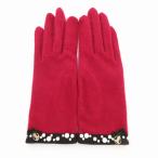  Lanvin LANVIN перчатка перчатки поддельный жемчуг оборудование орнамент красный красный /UO женский 