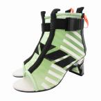 ユナイテッドヌード UNITED NUDE ブーティ シューズ バックジップ オープントゥ メッシュ 35 22.0cm 緑 グリーン /HO レディース