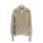 ヒステリックグラマー HYSTERIC GLAMOUR スカルジップアップニット ウール F グレージュ ブラウン /DO ■OS ■SH レディース