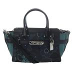 コーチ COACH スワッガー 27 フローラル スネークスキン バッグ ショルダーバッグ 2way ハンドバッグ 青 ブルー 紺 ネイビー 24969 /SR48