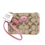  Coach COACH signature Mini сумка парусина Logo кожа чай Brown розовый /FT женский 
