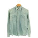 メゾンキツネ MAISON KITSUNE デニム ウエスタンシャツ 長袖 S ライトブルー /DF ■OS メンズ