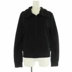 エルメス HERMES PARIS セリエボタン シルク混ジップアップハイネックジャケット ブルゾン 36 黒 ブラック /NR ■OS レディース