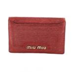 ミュウミュウ miumiu カードケース レザー クロコ型押し ワインレッド /MI ■OS レディース
