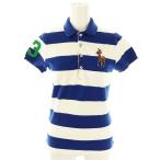 ラルフローレン RALPH LAUREN ボーダー半袖ポロシャツ カットソー M ブルー オフホワイト マルチカラー /DO ■OS レディース