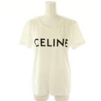 セリーヌ CELINE by HediSlimane ロゴTシャツ カットソー XS オフホワイト ブラック 2X314916G /DO ■OS ■SH レディース