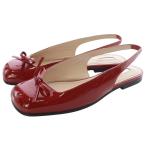 nodaretoNODALETO 25SS кожа балет плоская обувь ESTNATION обслуживание сандалии ремешок квадратное tu35.5 красный красный /SR19reti