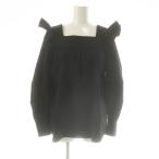 ショッピングロンハーマン テン×ロンハーマン TEN × Ron Herman フリルギャザーブラウス S ブラック /ES ■OS レディース