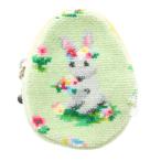 フェイラー FEILER 美品 ハッピーイースター チャームポーチ 花柄 うさぎ柄 黄緑 ライトグリーン /GV レディース
