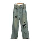 ショッピングzara ザラ ZARA ×ADERERRO ダメージ加工 デニムパンツ ワイド US4 ブルー /HK ■OS レディース