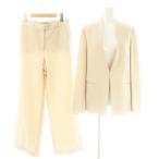 セオリーリュクス theory luxe 23年 LIVE2 GILL LIVE2 LILI スーツ セットアップ ノーカラージャケット ストレートパンツ 38 ベージュ /MI