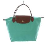  Long Champ LONGCHAMP LE PRIAGE большая сумка S размер рука нейлон кожа TURQUOISE зеленый /RI #OS женский 