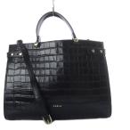 フルラ FURLA LADY M L TOTE 型押し トートバッグ ショルダーバッグ 2way 斜め掛け レザー ブラック BAWB01L /YO21 レディース