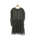 ロペピクニック ROPE Picnic 24AW 花柄ティアードワンピース ひざ丈 長袖 38 黒 ブラック /AT ■OS レディース