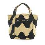 マリメッコ marimekko PIKKU LOKKI トートバッグ キャンバス 総柄 アイボリー 黒 /MI ■OS ■SH レディース