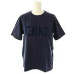 フェンディ FENDI ロゴ 半袖 Tシャツ カットソー M ネイビー /HK ■OS レディース