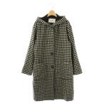マッキントッシュフィロソフィー MACKINTOSH PHILOSOPHY シェパードチェックフーデッドコート 38 ブラック ホワイト /ES ■OS レディース