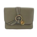 ショッピングchloe クロエ CHLOE グレインレザー製 Alphabet スモール トリフォールド ウォレット 財布 三つ折り レザー カーキ 緑 /SR7 ■SH ■OH レディース