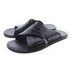 バレンシアガ BALENCIAGA 型押しサンダル ミュール レザー 41 黒 ブラック /SR24 メンズ