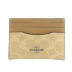  Coach COACH тонкий ID футляр для карточек * signature парусина общий рисунок бежевый CZ286 /MI #OS женский 