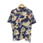 ポロ ラルフローレン POLO RALPH LAUREN 総柄コットンポロシャツ 半袖 紺 マルチカラー /NR ■OS ■SH メンズ