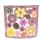 ロンシャン LONGCHAMP シルクスカーフ 総柄 紫 /MI ■OS レディース