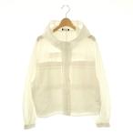 セオリー Theory 25SS SOFT LAWN GATHER BK JKT ジャケット 薄手 フード S 白 ホワイト /AT ■OS レディース