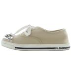 ショッピングMIUMIU ミュウミュウ miumiu ビジュー スニーカー 35.5 ベージュ /SR レディース