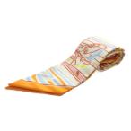  Hermes HERMEStsui Lee RAYURES D'ETE шарф общий рисунок шелк orange /SR24 #OH женский 