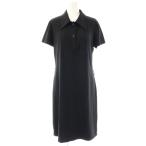 フェンディ FENDI ジーンズ ナイロン襟付きワンピース 膝丈 半袖 I44 ブラック /HK ■OS レディース