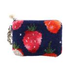 フェイラー ラブラリーバイ キー&カードポーチ ストロベリードット マルチカラー 紺 ネイビー ピンク /SS ■OS レディース