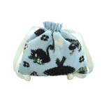 フェイラー FEILER スワンレイク 巾着 ポーチ 総柄 ライトブルー 水色 黒 ブラック /MI ■OS レディース