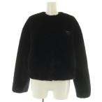 プラダ PRADA PZV008 アスペン ジャケット ブルゾン ノーカラー 36 黒 /NR ■OS レディース