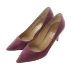 サルヴァトーレフェラガモ Salvatore Ferragamo パンプス ポインテッドトゥ ハイヒール スエード 6 23.5cm 紫 /RI ■OS レディース