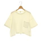 ミューズ ドゥーズィエム クラス MUSE de Deuxieme Classe コットン クロップドポケットTシャツ カットソー 半袖 ホワイト /HK ■OS レディ