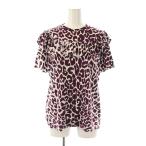 ショッピングMIUMIU ミュウミュウ miumiu レオパード柄半袖フリルTシャツ カットソー コットン S 白 紫 /NR ■OS レディース