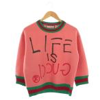 グッチ GUCCI GHOST SWEAT SHIRT スウェット プルオーバー 長袖 S ピンク 422724 /HK ■OS レディース