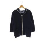 ハリス HARRISS ジップアップ パーカー 七分袖 40 ネイビー /HK ■OS ■AD レディース