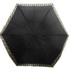 フェンディ FENDI ズッカ柄折り畳み傘 総柄 黒 ブラック ベージュ /SR ■SH ■OH レディース