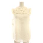 ショッピングミュウミュウ ミュウミュウ miumiu フリルカラーシルクノースリーブブラウス 40 アイボリー MT1354 /DF ■OS ■SH レディース