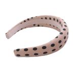 ミュウミュウ miumiu ロゴ刺繍 ドット カチューシャ ピンク 黒 ブラック /SR ■OH レディース