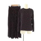 sin Zone Shinzone выставить общий рисунок cut and sewn юбка 36 F темный темно-синий красный "теплый" белый /DO #OS женский 