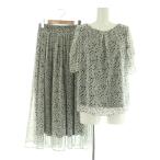  M ke- Michel Klein MK MICHEL KLEIN выставить верх и низ маленький цветочный принт короткий рукав блуза юбка шифон 38 белый /MY #OS женский 