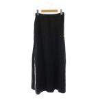 あちゃちゅむムチャチャ ahcahcum-muchacha フェイクパール ロングスカート フレア ブラック /HK ■OS レディース