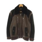 サルヴァトーレフェラガモ Salvatore Ferragamo ラムレザー ジャケット ジップアップ 50 ブラウン /HK ■OS ■SH メンズ