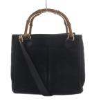 ショッピングgucci グッチ GUCCI バンブー ハンドバッグ ショルダーバッグ 2way 斜め掛け スエード ブラック 000 122 0316 /YO27 ■OH レディース
